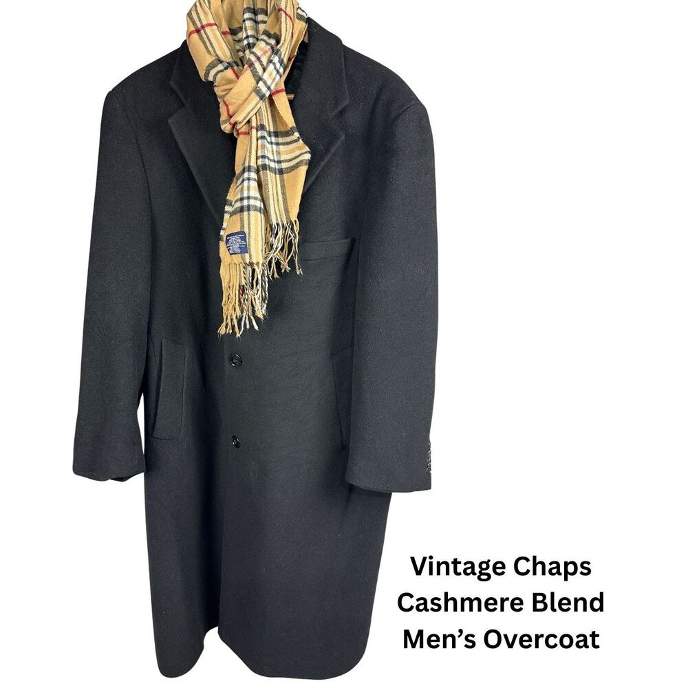 Men’s Large vintage Chaps cashmere blend Classic Design 3 button overcoat